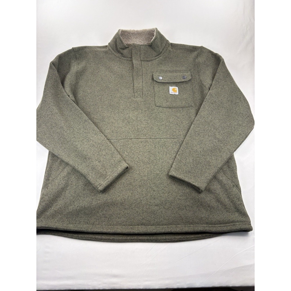 Carhartt 1/4 Zip Sweater Fleece Relaxed Fit Midweight 106378 Men's Large - Picture 5 of 15